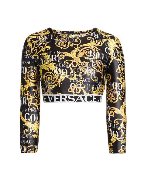 versace cropped logo top|Versace tops ladies.